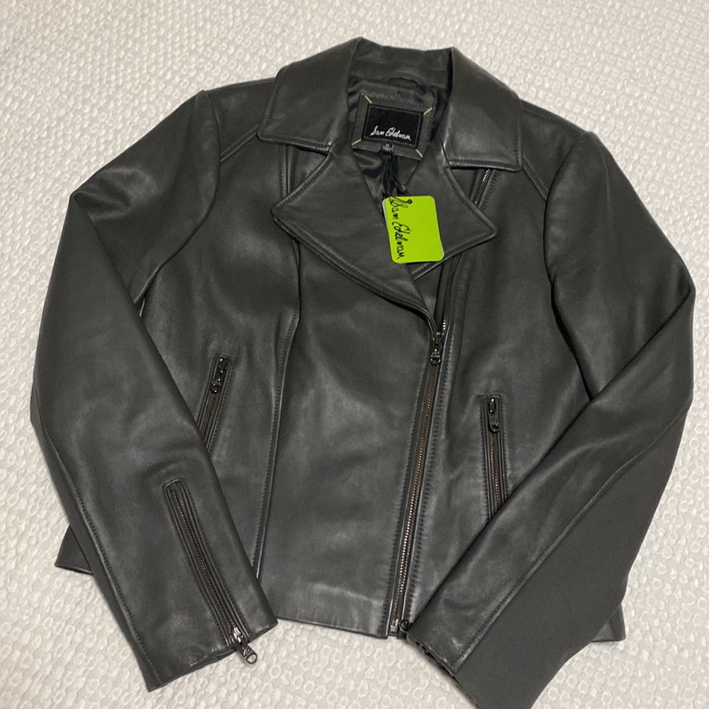 Final price 🔥NWT SAM EDELMAN Lambskin Leather Moto Jacket, M